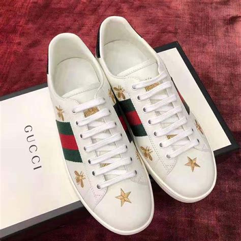 white gucci shoes with stars|original Gucci bee sneakers.